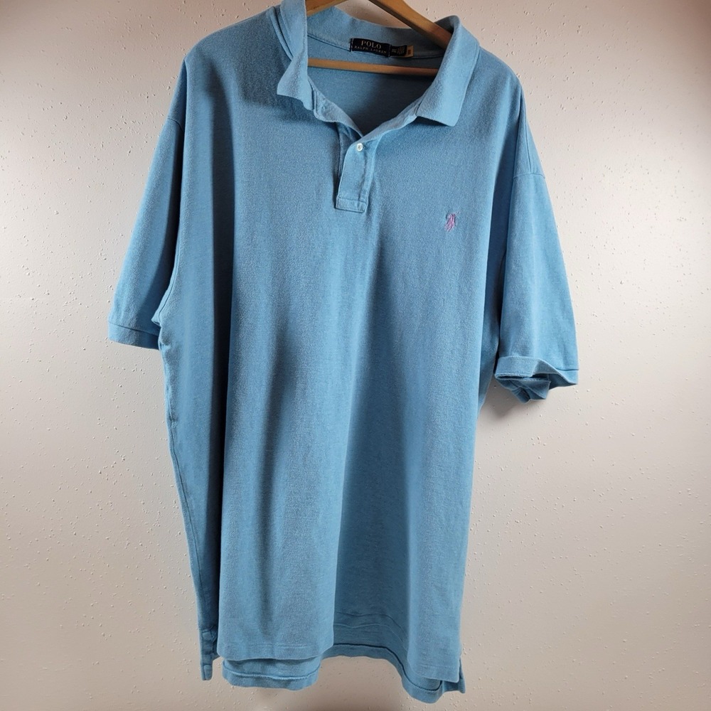 Polo Ralph Lauren Men's Short Sleeve Polo Shirt Size 3XLT Light Blue